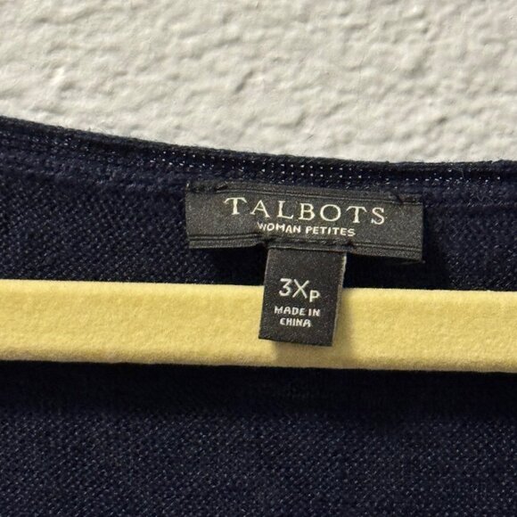 Talbots Womens Petite Linen Sleeveless Top 3XP Navy Blue vest - Picture 3 of 11